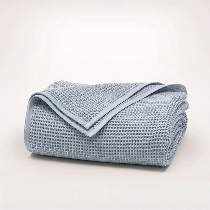 Waffle Bed Blanket - BLACK & PURPLE - Kuwait