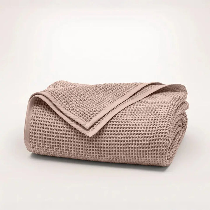 Waffle Bed Blanket - BLACK & PURPLE - Kuwait